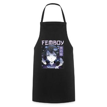 Femboy Crossdressing Crossdresser MTF Anime - Cooking Apron - black - Front - AI Model Male 185 dark (185cm)
