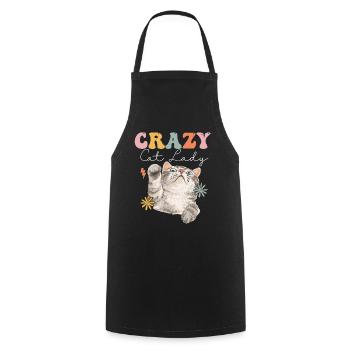 Groovy Cat Lover - Tablier de cuisine - noir - Devant - AI Model Male 185 dark (185cm)