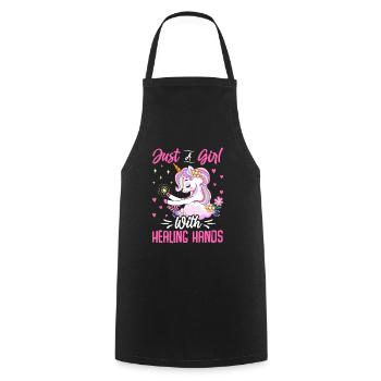 Massage Therapist Therapy - Cooking Apron - black - Front - AI Model Male 185 dark (185cm)