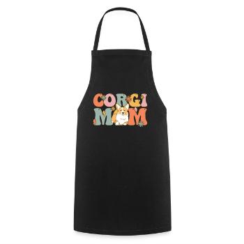 Groovy Corgi Mom Hundemutter - Kochschürze - Schwarz - Vorne - AI Model Male 185 dark (185cm)