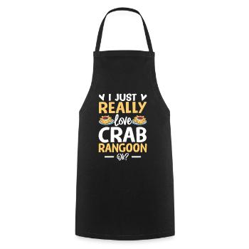 Crab Rangoon Chinese Food - Cooking Apron - black - Front - AI Model Male 185 dark (185cm)