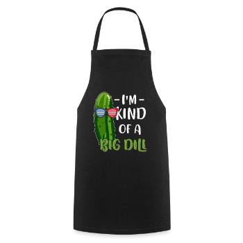 Cornichon végétarien végétalien - Tablier de cuisine - noir - Devant - AI Model Male 185 dark (185cm)