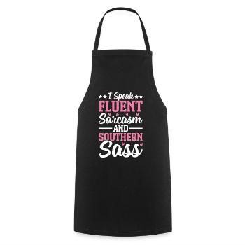 Drôle de fille du Sud - Tablier de cuisine - noir - Devant - AI Model Male 185 dark (185cm)