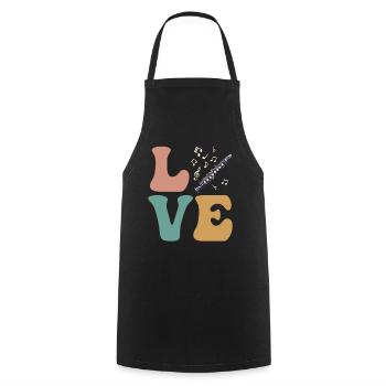 Clarinet, Flute, Instrument - Cooking Apron - black - Front - AI Model Male 185 dark (185cm)