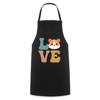 Cute Hamster Hammy - Cooking Apron - black - Front - AI Model Male 185 dark (185cm)