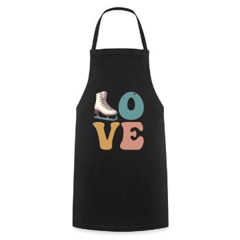 Ice Skating Ice Skating Figure Skating - Cooking Apron - black - Front - AI Model Male 185 dark (185cm)