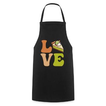 Key Lime Pie Florida Dessert - Cooking Apron - black - Front - AI Model Male 185 dark (185cm)