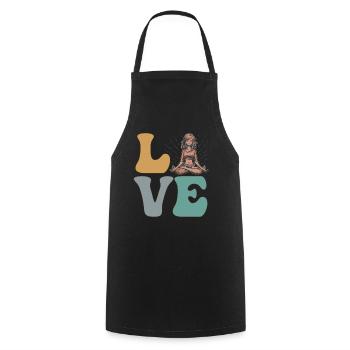 Meditation Spiritual Yoga Female Woman - Cooking Apron - black - Front - AI Model Male 185 dark (185cm)