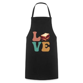 Beurre de cacahuète et gelée PB&J - Tablier de cuisine - noir - Devant - AI Model Male 185 dark (185cm)