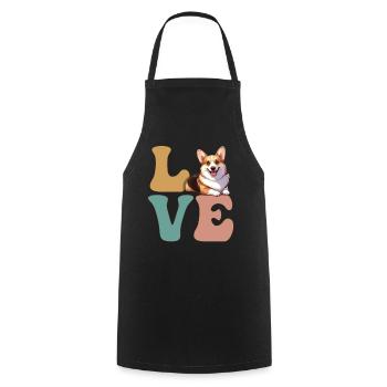 Pembroke Welsh Corgi amoureux des chiens - Tablier de cuisine - noir - Devant - AI Model Male 185 dark (185cm)