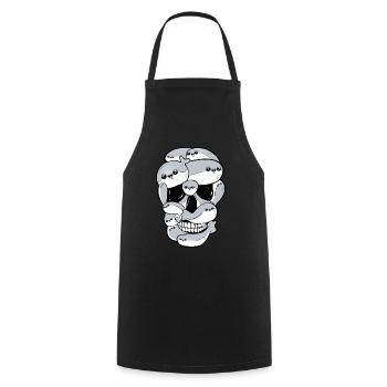 Sacabambaspis Fish Meme Skull - Cooking Apron - black - Front - AI Model Male 185 dark (185cm)