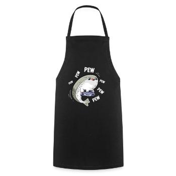 Sacabambaspis Fisch Meme Gamer Konsolenspiel - Kochschürze - Schwarz - Vorne - AI Model Male 185 dark (185cm)