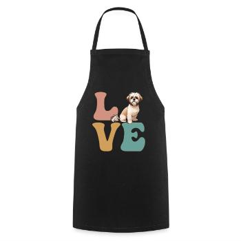 Shih Tzu Amoureux des chiens - Tablier de cuisine - noir - Devant - AI Model Male 185 dark (185cm)