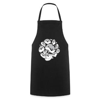 Sacabambaspis Poisson Meme Visage Motif - Tablier de cuisine - noir - Devant - AI Model Male 185 dark (185cm)