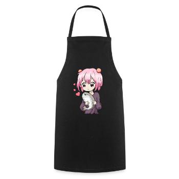 Sacabambaspis Fish Meme Kawaii Japanese Anime Mä - Cooking Apron - black - Front - AI Model Male 185 dark (185cm)