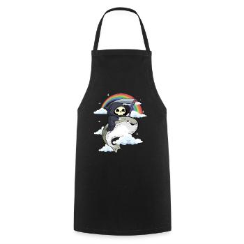 Sacabambaspi Fish Meme Rainbow Grim Reaper - Cooking Apron - black - Front - AI Model Male 185 dark (185cm)