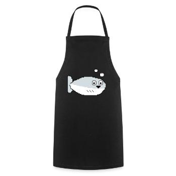 Sacabambaspis Fish Meme Pixel - Cooking Apron - black - Front - AI Model Male 185 dark (185cm)
