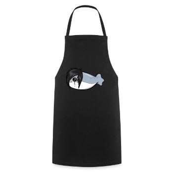 Sacabambaspis Fish Meme Emo Gothic Goth - Cooking Apron - black - Front - AI Model Male 185 dark (185cm)