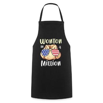 Dumplings Chinese food - Cooking Apron - black - Front - AI Model Male 185 dark (185cm)