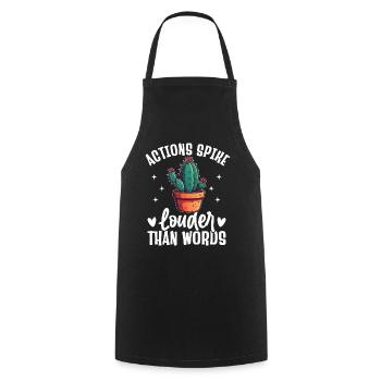 Drôle de cactus succulent - Tablier de cuisine - noir - Devant - AI Model Male 185 dark (185cm)