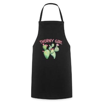 Funny Cactus Succulents Gardening - Cooking Apron - black - Front - AI Model Male 185 dark (185cm)