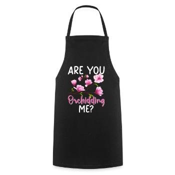 Funny Houseplant Orchid Gardening - Cooking Apron - black - Front - AI Model Male 185 dark (185cm)
