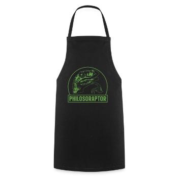 Drôle Philosophie Meme Vélociraptor Dinosaure - Tablier de cuisine - noir - Devant - AI Model Male 185 dark (185cm)