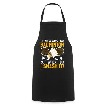 Funny badminton player - Cooking Apron - black - Front - AI Model Male 185 dark (185cm)