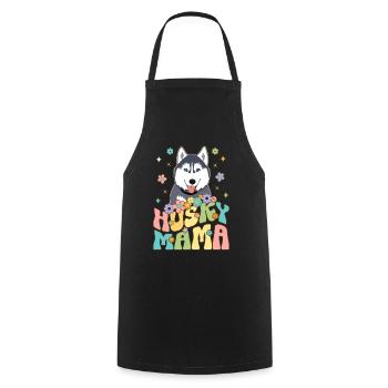 Groovy Sibérien Husky Maman Femelle Chien Chérie - Tablier de cuisine - noir - Devant - AI Model Male 185 dark (185cm)