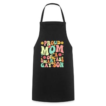 LGBTQ Mother Gay Pride - Cooking Apron - black - Front - AI Model Male 185 dark (185cm)