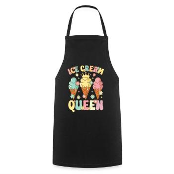 Groovy Ice Cream Girl Ice Cream Cone - Cooking Apron - black - Front - AI Model Male 185 dark (185cm)