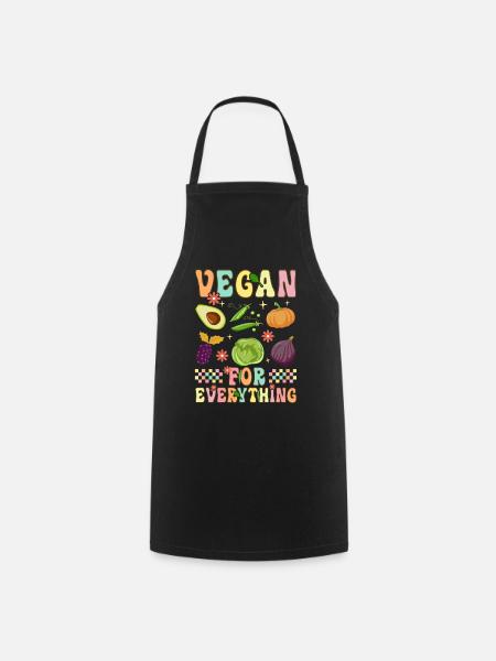 Groovy Plant-Based Diet Veganism - Cooking Apron - black