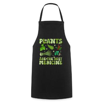Régime végétalien Groovy à base de plantes - Tablier de cuisine - noir - Devant - AI Model Male 185 dark (185cm)