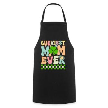 Groovy St. Patrick’s Day Maman irlandaise - Tablier de cuisine - noir - Devant - AI Model Male 185 dark (185cm)