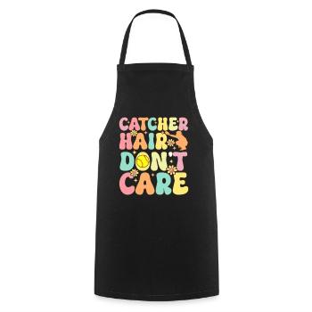 Softball Catcher Softball Player - Cooking Apron - black - Front - AI Model Male 185 dark (185cm)