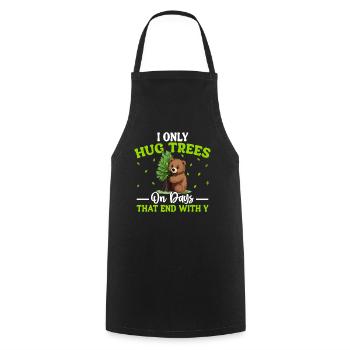 Tree Hugger Environmentalist Bear - Cooking Apron - black - Front - AI Model Male 185 dark (185cm)