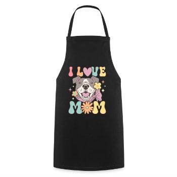 Groovy Pitbull Maman Amoureuse des chiens - Tablier de cuisine - noir - Devant - AI Model Male 185 dark (185cm)
