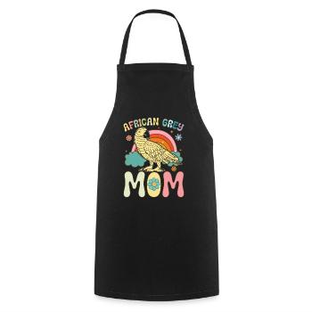 Groovy Perroquet Maman Perroquet Oiseau Femme - Tablier de cuisine - noir - Devant - AI Model Male 185 dark (185cm)