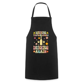 Groovy Wine Drinking - Cooking Apron - black - Front - AI Model Male 185 dark (185cm)