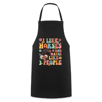 Groovy Horseback Riding Rider - Cooking Apron - black - Front - AI Model Male 185 dark (185cm)