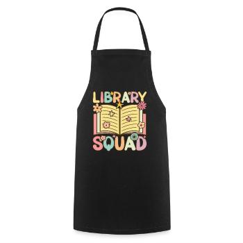 Groovy Book Reader Librarian - Cooking Apron - black - Front - AI Model Male 185 dark (185cm)