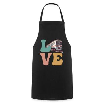 LOVE Train Trainspotter Trainspotting Model Railway - Cooking Apron - black - Front - AI Model Male 185 dark (185cm)