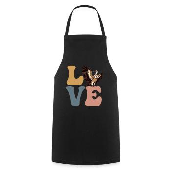 AMOUR Oiseaux vautours - Tablier de cuisine - noir - Devant - AI Model Male 185 dark (185cm)