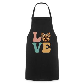 LOVE Yorkshire Terrier chien Yorkie - Tablier de cuisine - noir - Devant - AI Model Male 185 dark (185cm)