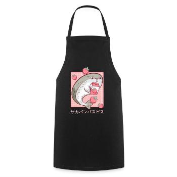Sacambaspis Ancient Fish Kawaii Japanese Strawberry - Cooking Apron - black - Front - AI Model Male 185 dark (185cm)