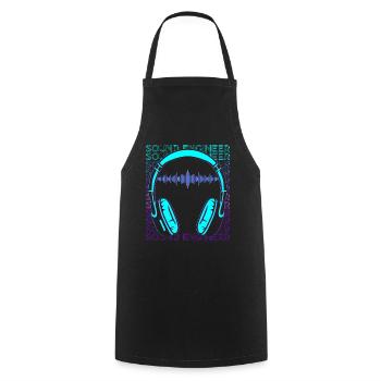 Ingénieur du son Ingénieur du son Audio Rétro - Tablier de cuisine - noir - Devant - AI Model Male 185 dark (185cm)