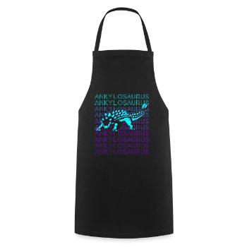 Ankylosaurus Dinosaur Retro - Cooking Apron - black - Front - AI Model Male 185 dark (185cm)