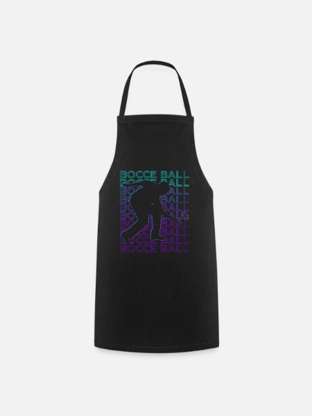 Boccia-Spieler Retro - Kochschürze - Schwarz