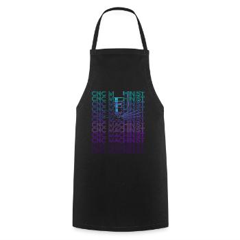 CNC Processor Machine Operator Retro - Cooking Apron - black - Front - AI Model Male 185 dark (185cm)