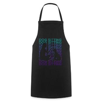 Dog Sitting Dog Walker Dog Sitter Retro - Cooking Apron - black - Front - AI Model Male 185 dark (185cm)